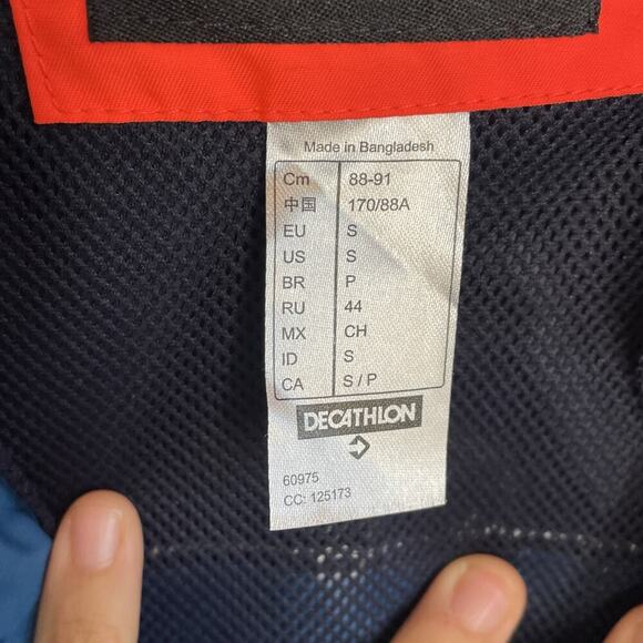 TRIBORD Decathlon Sailing 100 Hooded Rain Jacket Blue Sz S Waterproof Outdoors - Picture 10 of 15